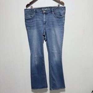 Eddie Bauer Jeans Womens 16 Slightly Curvy Boot Cut Stretch Inseam 31